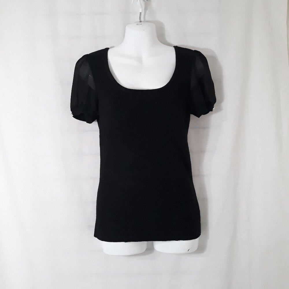 White House Black Market Black Short Sleeve Sweater - Size XS